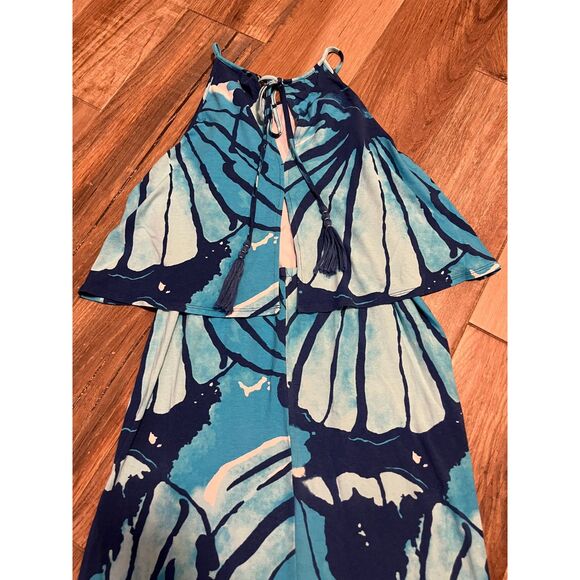 Lilly Pulitzer Levine Maxi Dress Sparkling Blue Get Inky Size Small - Picture 8 of 9